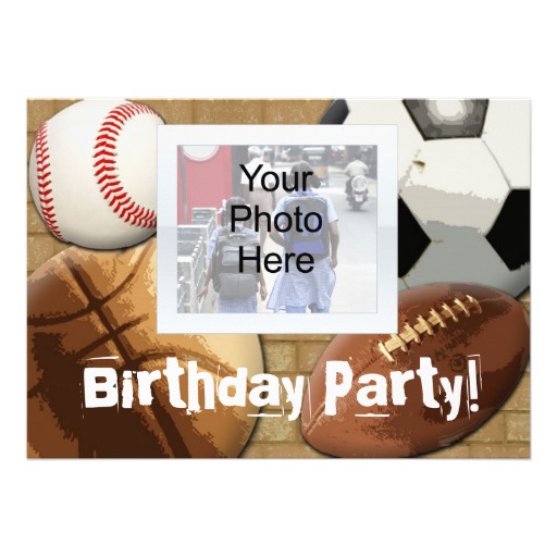 Custom Photo Invitation, Sports Theme Birthday ]